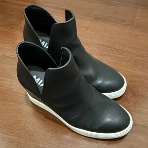 MIA Black Ankle Booties with White Soles